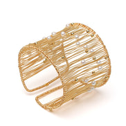 Astra Wire-Wrapped Natural Pearl Cuff