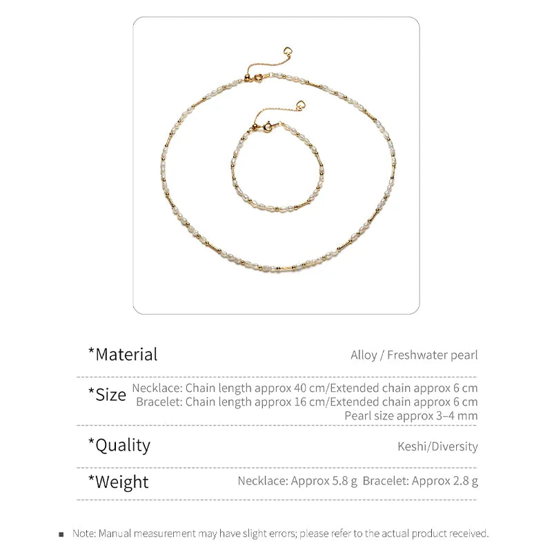 2-Piece Dainty Pearl Jewelry Set