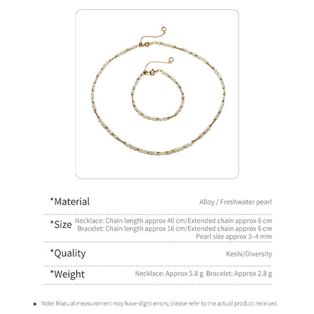 2-Piece Dainty Pearl Jewelry Set