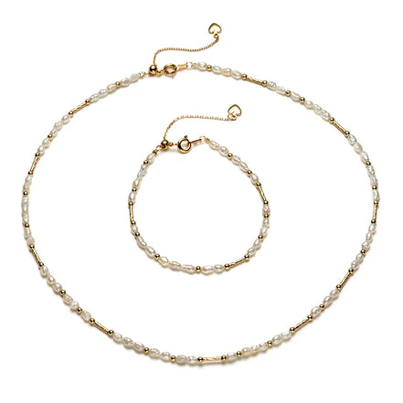 2-Piece Dainty Pearl Jewelry Set
