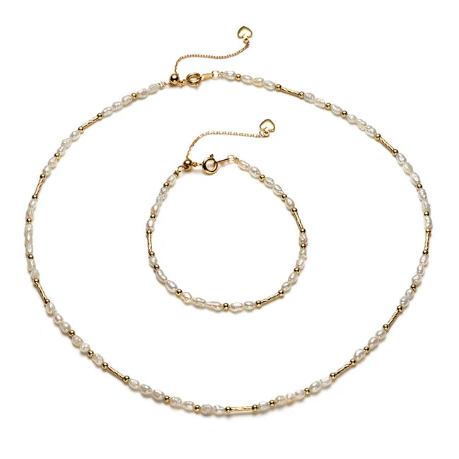 2-Piece Dainty Pearl Jewelry Set