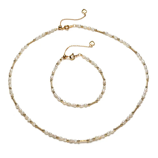 2-Piece Dainty Pearl Jewelry Set