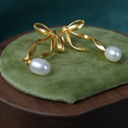 Elegant Bowknot Natural Pearl Jewelry