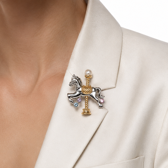 Carousel Whimsy Natural Pearl Pendant