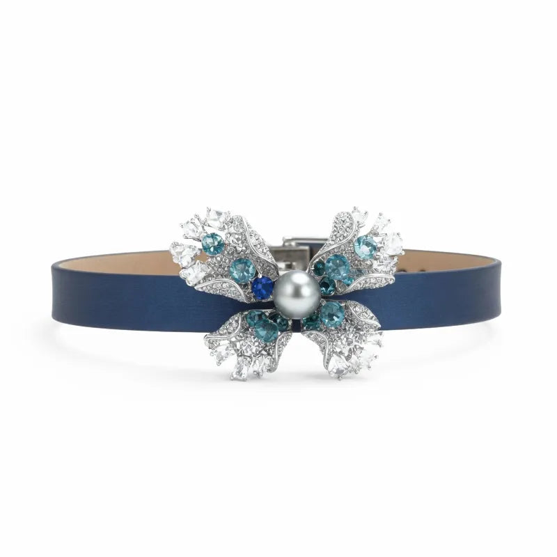 Statement Butterfly Pearl Leather Cuff