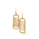 Abstract Gold Wire Pearl Art Earrings