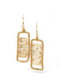 Abstract Gold Wire Pearl Art Earrings