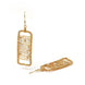 Abstract Gold Wire Pearl Art Earrings
