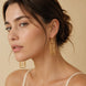 Abstract Gold Wire Pearl Art Earrings