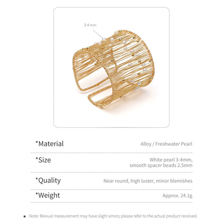 Astra Wire-Wrapped Natural Pearl Cuff