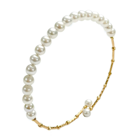 Aurora Grace Open Wrap Natural Pearl Cuff