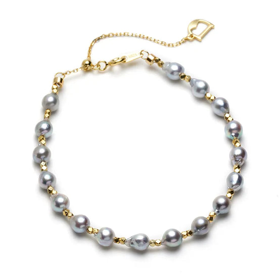 Aurora Grey Natural Pearl Bracelet
