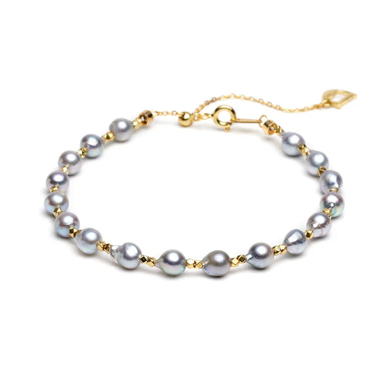 Aurora Grey Natural Pearl Bracelet