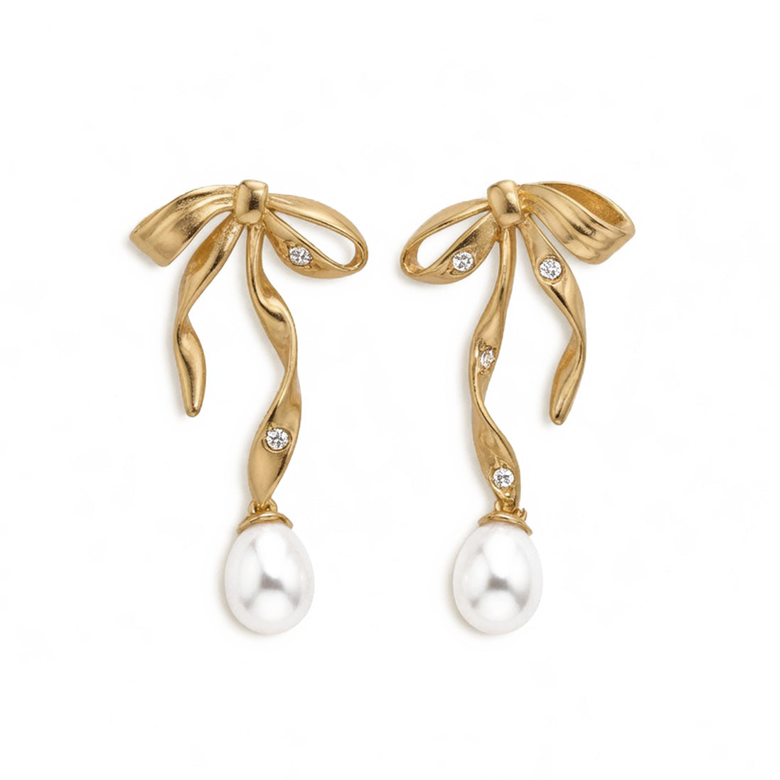 Elegant Bowknot Natural Pearl Jewelry
