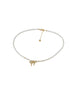 Vintage Gold Bow Natural Pearl Choker Necklace