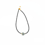 Natural Black Pearl Choker Necklace