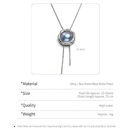 Blue Mabe Pearl Pendant Necklace