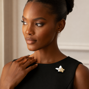 Pearl & Butterfly Floral Brooch Pin