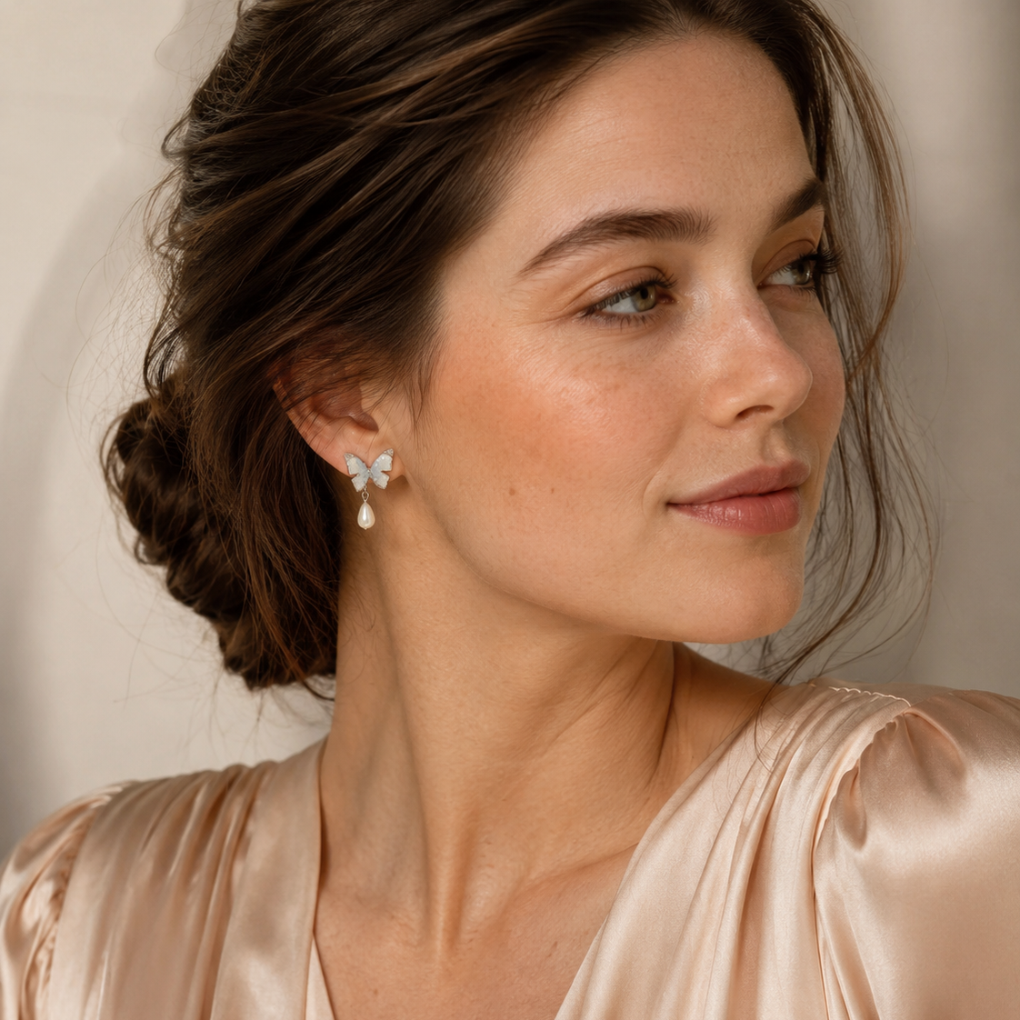 Fairy Wing Pearl Butterfly Earrings
