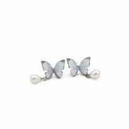 Fairy Wing Pearl Butterfly Earrings