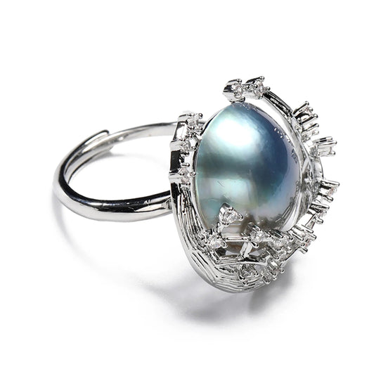 Celestial Nest Large Natural Pearl Ring