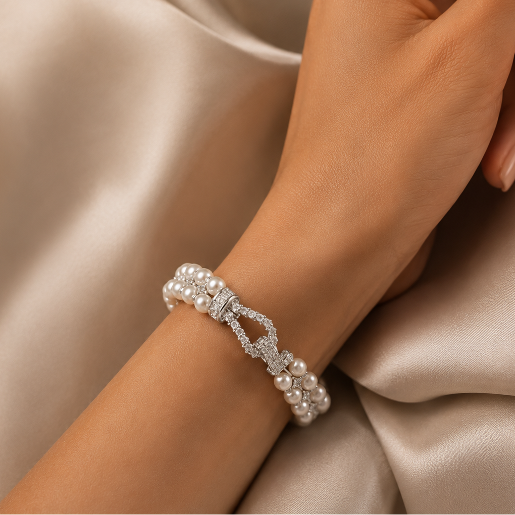 Luxury Double-Row Pearl Bracelet