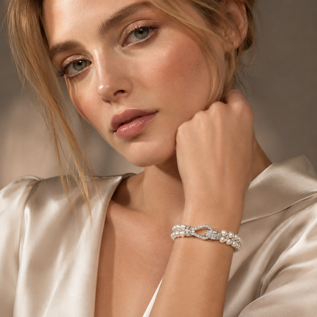 Luxury Double-Row Pearl Bracelet