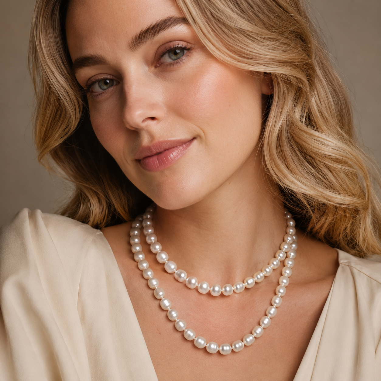 Elysian Classic Natural Pearl Necklace & Bracelet Set