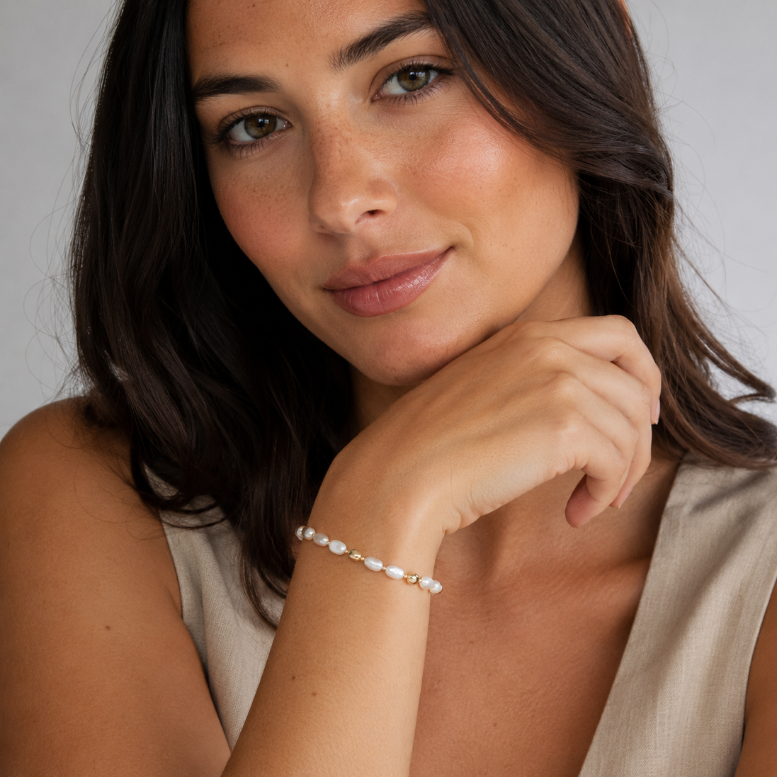Aura Triple-Strand Natural Pearl Necklace