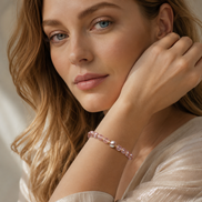 Pink Crystal & Mauve Pearl Bracelet