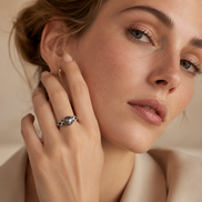 Vintage Deco Natural Black Pearl Ring