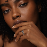 Vintage Deco Natural Black Pearl Ring