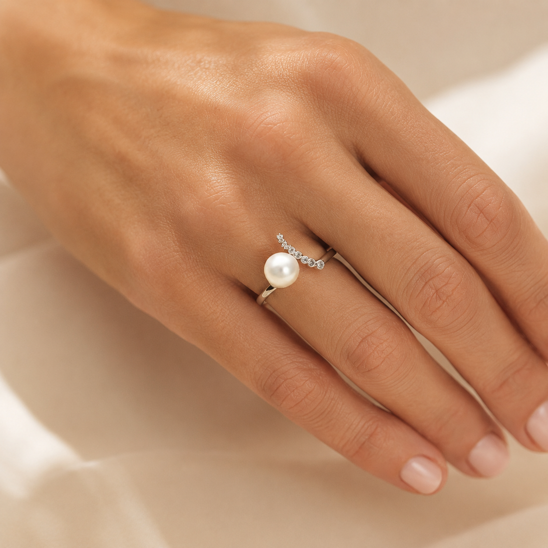 Cosmic Sparkle Natural Pearl Ring