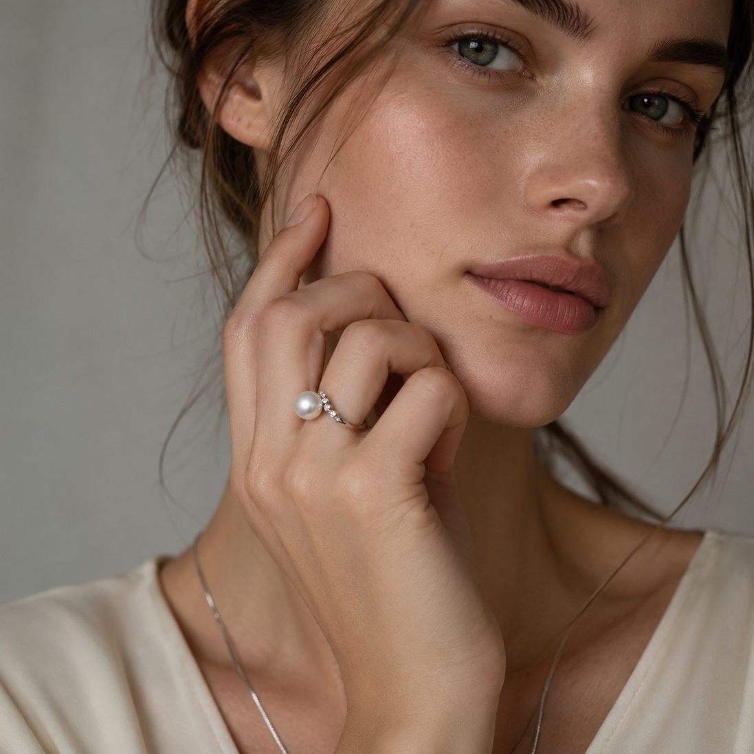 Cosmic Sparkle Natural Pearl Ring
