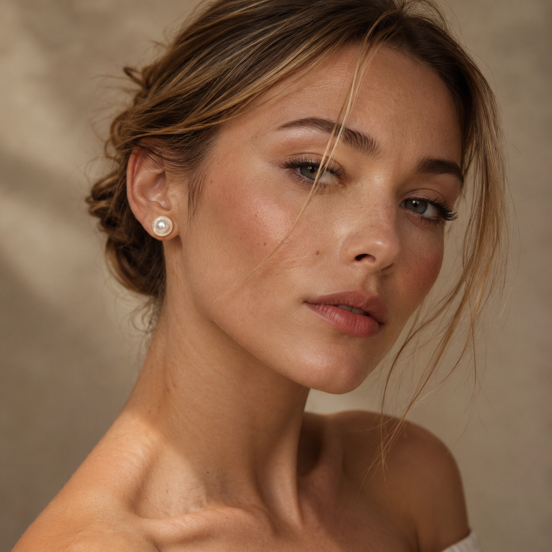 Retro Mother-of-Pearl Stud Earrings