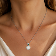 Empress Vintage Natural Pearl Halo Pendant Necklace
