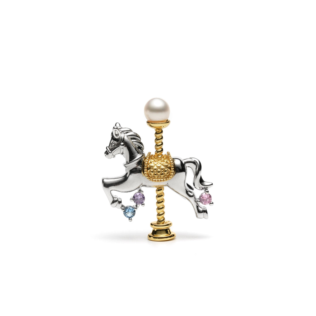 Carousel Whimsy Natural Pearl Pendant