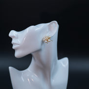 Gilded Flora Natural Pearl Tassel Earrings