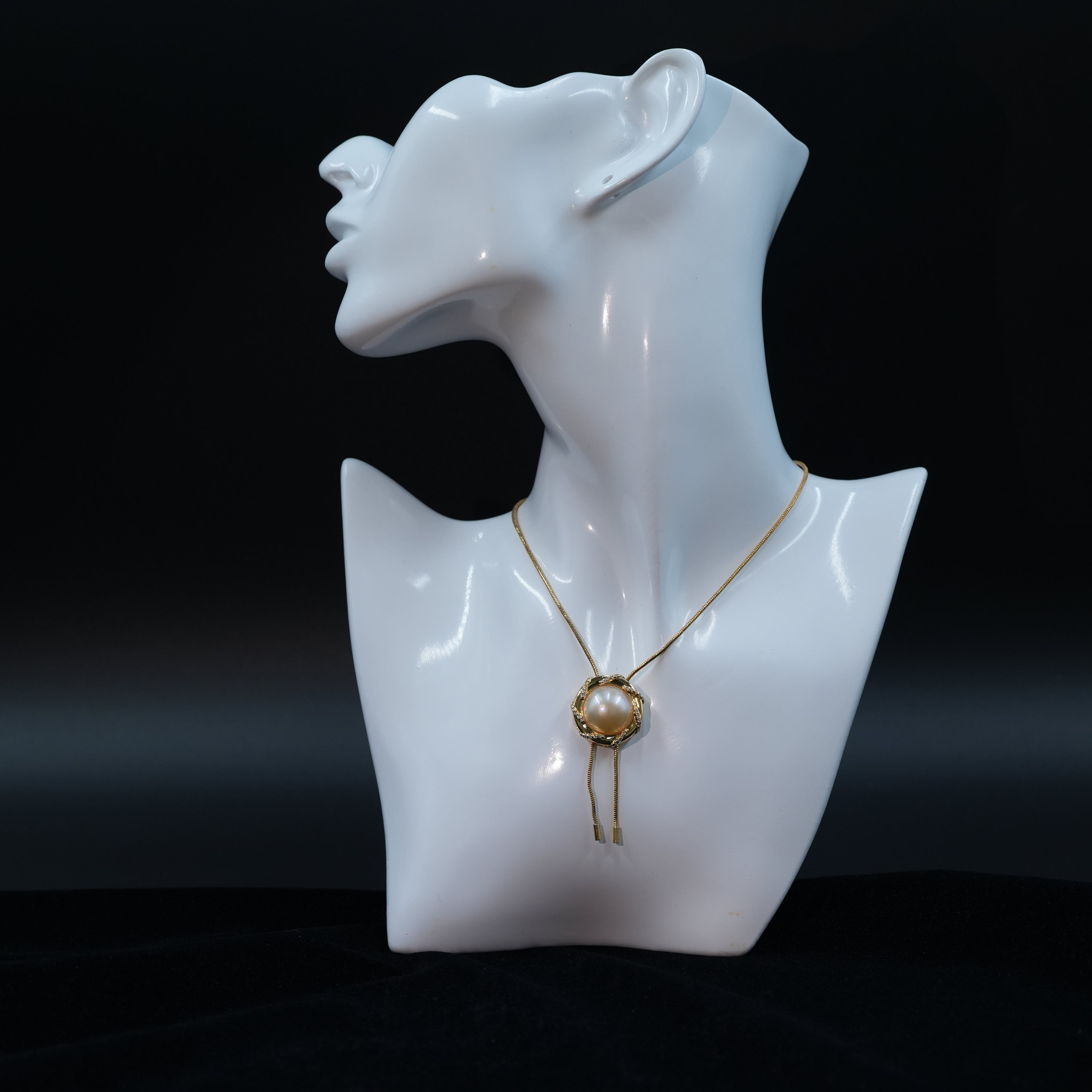 Vintage Golden Tassel Pearl Necklace