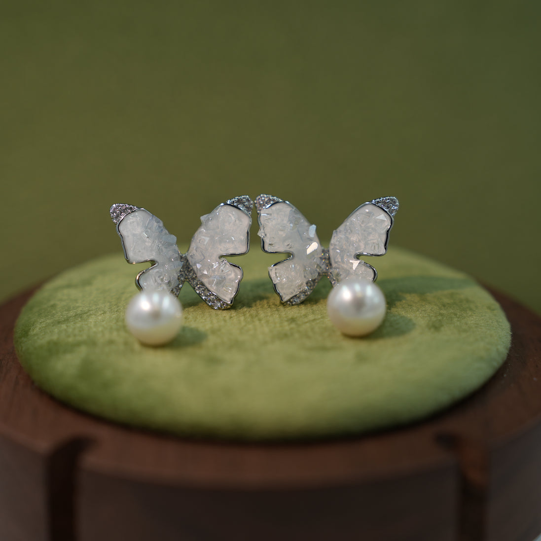 Fairy Wing Pearl Butterfly Earrings