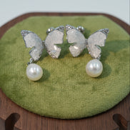 Fairy Wing Pearl Butterfly Earrings