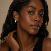 Vintage Halo Pearl Drop Earrings