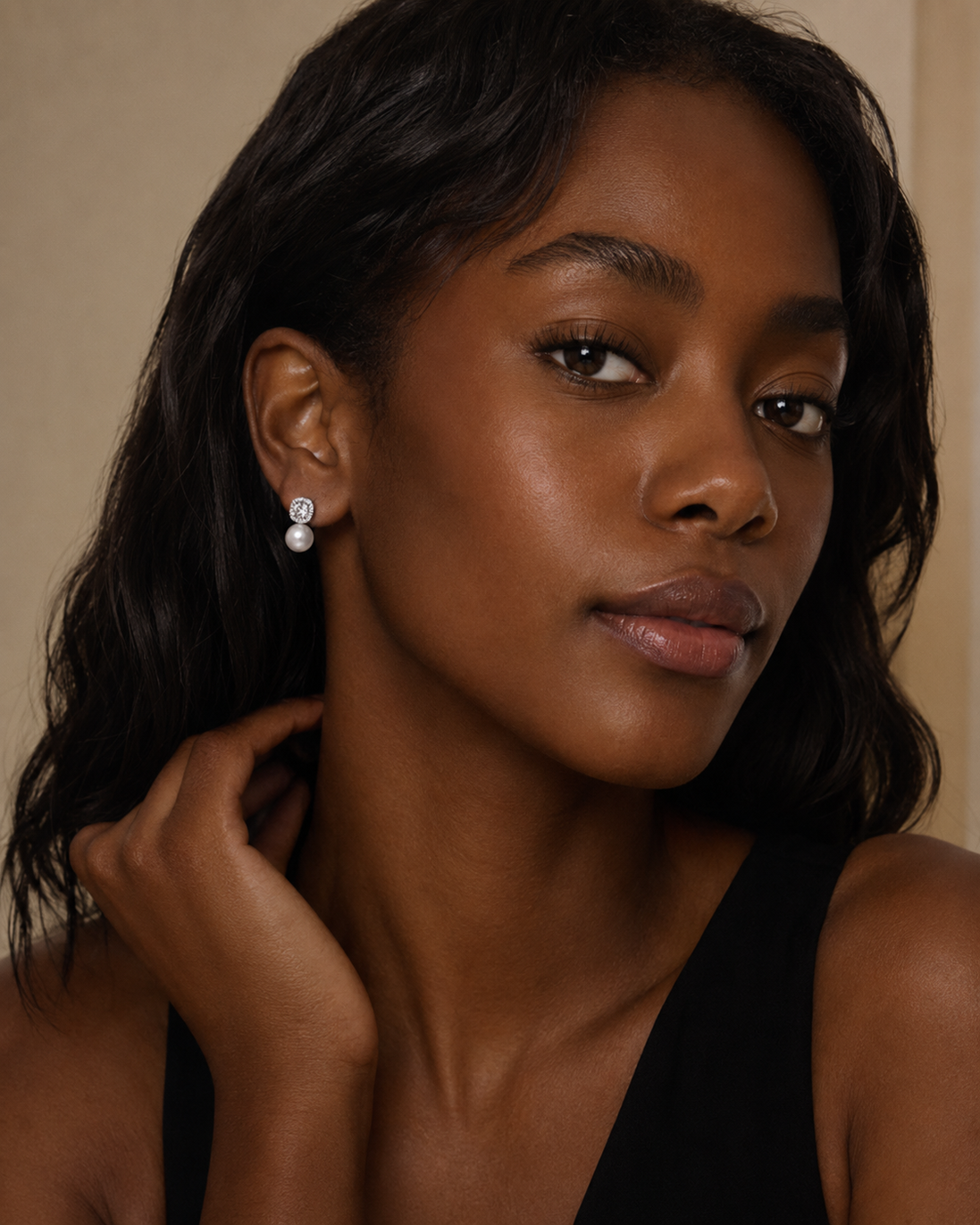 Vintage Halo Pearl Drop Earrings