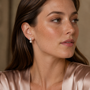 Vintage Halo Pearl Drop Earrings