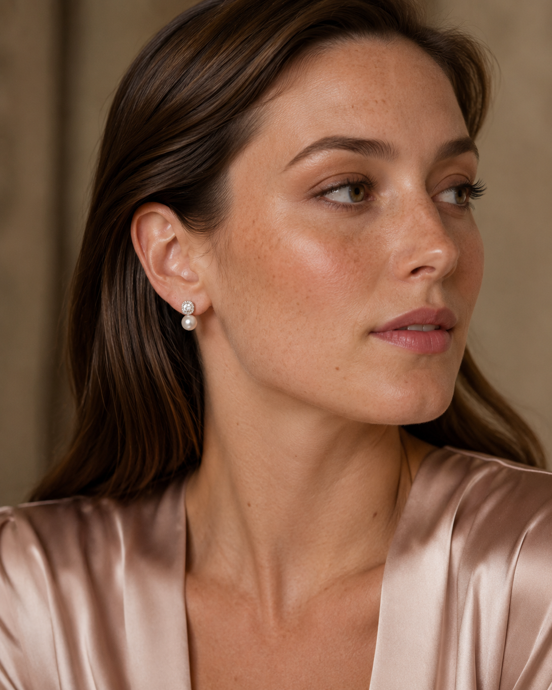Vintage Halo Pearl Drop Earrings