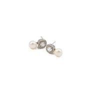 Vintage Halo Pearl Drop Earrings