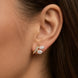 Elegant Baroque Pearl Stud Earrings with Gold Sculptural Butterfly
