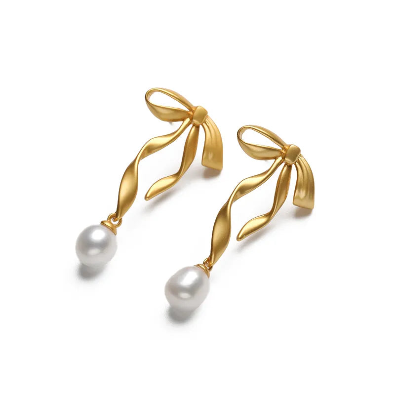 Elegant Bowknot Natural Pearl Jewelry