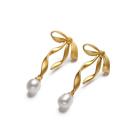Elegant Bowknot Natural Pearl Jewelry