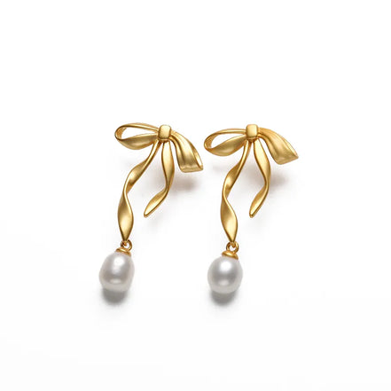 Elegant Bowknot Natural Pearl Jewelry